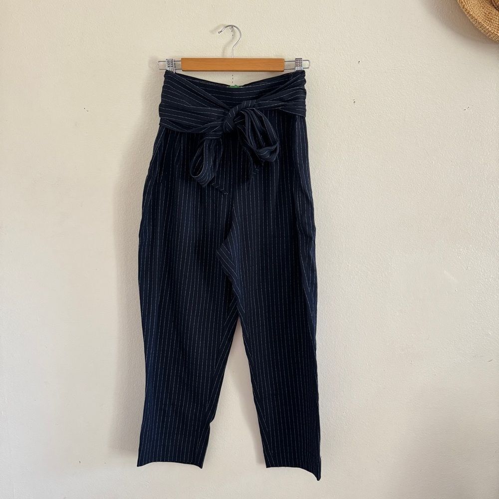 Anthropologie Marin Pinstripe High Waist Tapered Pants 10